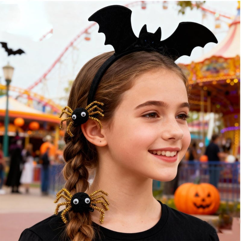YTAONS Spider Hair Clips for Women Girls, Spring Spider Barrettes Hairpins Halloween Hair Accessories 4pcs (Yellow) - Image 4